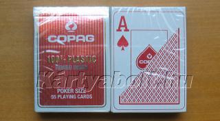 COPAG plasztik póker kártya, 2 Jumbo index, 1 csomag - Piros