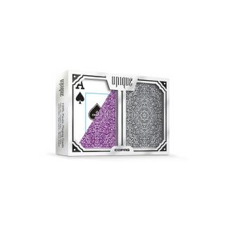 COPAG Unique - Purple/Grey plasztik póker kártya, Jumbo index, dupla csomag