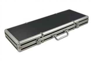 Extra Alu 500 case - fekete/ezüst zsetontartó táska/bőrönd, 500 db-os