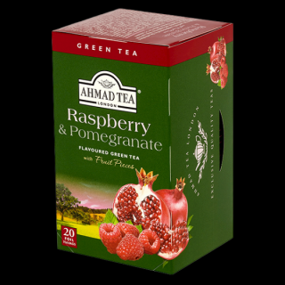 Ahmad Tea Rasberry  Pomagranate Zöld Tea málnával és gránátalmávalaromazáró tasakban 20db