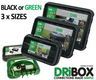 Dribox vízmentes csatlakozó doboz 285mm zöld, fekete