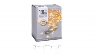 Fényfűzér 180-LED adapteres 8 programos melegfehér 13,5m