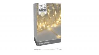 Fényvezeték 120LED-es transzparens drótos adapteres meleg 9m