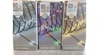 Fényvezeték 80 LED adapteres multicolor színes 6m