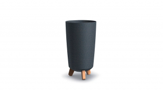 Gracia Tubus Slim Eco Wood virágcserép- Antracit 20cm
