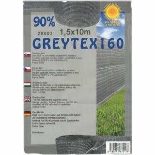 Greytex160 árnyékoló háló antracit/szürke 1,5x10m 90% belátáskorlátozás 160g/m2 UV stabil