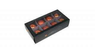 Karácsonyfa Gömb üveg 8cm mandarin színű 8db/cs