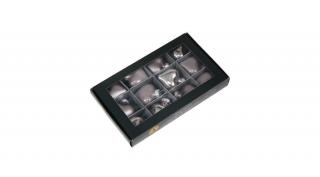 Karácsonyfadísz szív üveg 4cm tuffstone 12db/cs