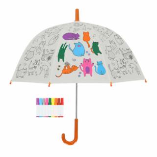Kifesthető kis cicás gyerek esernyő filctollakkal