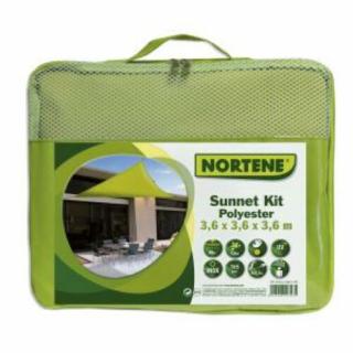 Nortene Sunnet kit polyester napvitorla 3,6x3,6 négyzet zöld