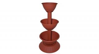 Virágpiramis 3részes terracotta