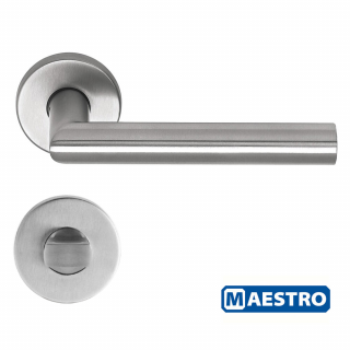 Maestro Thema Pro rozsdamentes acél körrozettás kilincsgarnitúra WC alsó rozettával