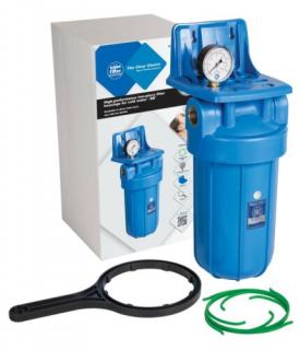 Központi vízszűrő - 10"-os Big Blue szűrőház nyomásmérővel, konzollal