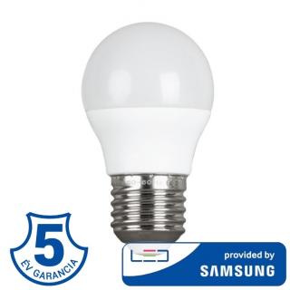 5,5W-OS E27 G45 MŰANYAG, MELEG FEHÉR, (SAMSUNG CHIPPEL SZERELT)