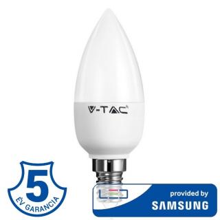 5,5W-OS Gyertya Led, E14 C37 MŰANYAG, TERMÉSZETES FEHÉR, (SAMSUNG CHIPPEL SZERELT)