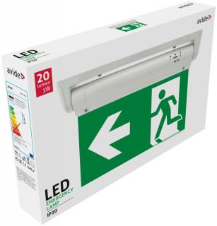 Avide 1W Exit Fény, felületre szerelhető, IP20, 20 lumen, 6000K, hideg fehér