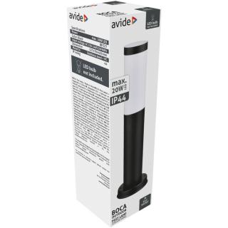 Avide Boca kültéri álló lámpa, 1xE27, IP44, Fekete, 450mm (rozsdamentes acél)