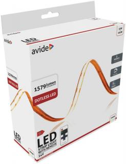 Avide COB LED Szalag Bliszter, RF távirányítóval, 24V, 33W, 47 lm/W, 312 LED/m, WW, meleg fehér, 5 méter, IP20