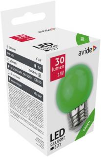 Avide Dekor LED fényforrás G45 1W E27 Zöld, 30 lumen