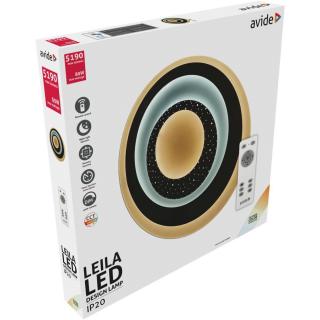 Avide Design Mennyezeti Lámpa Leila 80W (40+40) RF Távirányítóval (Max. 5190 lumen, LED, színhőmérséklet állítható, dimmelhető, oyster)