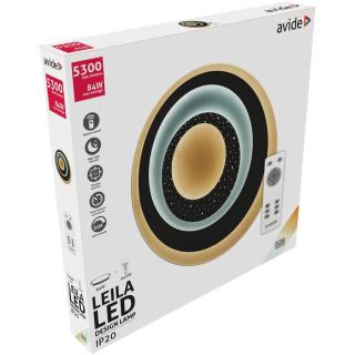 Avide Design Mennyezeti Lámpa Leila 84W(42+42) RF Távirányítóval (Max. 5300 lumen, LED, színhőmérséklet állítható, dimmelhető, oyster)