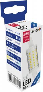 Avide LED 4,5W R7S fényforrás 20x78mm, CW, 6400K, hideg fehér, 460 lumen