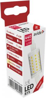 Avide LED 4,5W R7S fényforrás 20x78mm, WW, 3000K, meleg fehér, 440 lumen