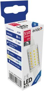 Avide LED 6W R7S Fényerőszabályzós fényforrás 23x78mm, CW, 6400K, hideg fehér, 510 lumen
