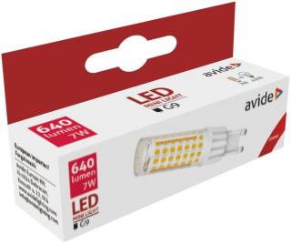 Avide LED 7W G9 220° WW, 3000K, meleg fehér, 640 lumen, Fekvő