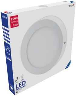 Avide LED Falra Szerelhető Kerek Mennyezeti Lámpa, ALU, 18W, CW, 6400K, 1500 lumen, hideg fehér