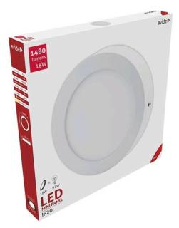 Avide LED Falra Szerelhető Kerek Mennyezeti Lámpa, ALU, 18W, WW, 3000K, 1480 lumen, meleg fehér