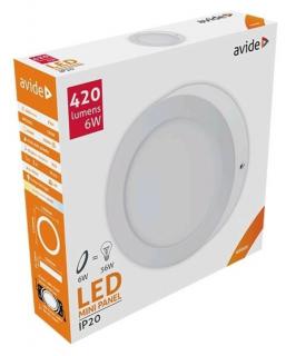 Avide LED Falra Szerelhető Kerek Mennyezeti Lámpa, ALU, 6W, NW, 4000K, 420 lumen, természetes fehér