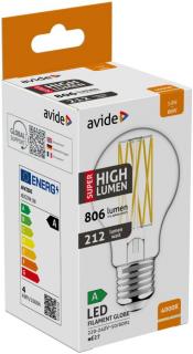 Avide LED Filament Globe 3,8W E27 4000K NW Super High Lumen (806 lumen, természetes fehér)