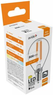 Avide LED Filament Mini Globe 5.9W, E14, NW, 4000K, 806 lumen, Fényerőszabályozható