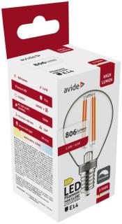 Avide LED Filament Mini Globe 5.9W, E14, WW, 2700K, 806 lumen, Fényerőszabályozható