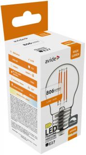 Avide LED Filament Mini Globe 5.9W, E27, NW, 4000K, 806 lumen, Fényerőszabályozható