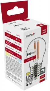 Avide LED Filament Mini Globe 5.9W, E27, WW, 2700K, 806 lumen, Fényerőszabályozható