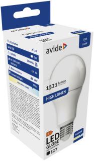 Avide LED Globe A60 13W E27 lámpa, hideg fehér, CW, 6400K, 1521 lumen