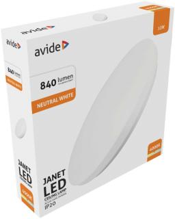 Avide LED Mennyezeti Lámpa Janet 12W 260x60mm NW 4000K (természetes fehér 840 lumen IP20 beltéri)