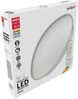 Avide LED Mennyezeti Lámpa Stella-CCT 80W (40+40) IR távirányítóval, 4800 lumen, 760 mm átmérő, óriás, dimmelhető