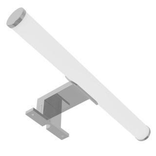 Avide LED Műanyag Tükörvilágító lámpa, kerek, 4000K, természetes fehér, IP44, 5W, 300mm, 480 lumen, króm színű