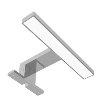 Avide LED Műanyag Tükörvilágító lámpa, szögletes, 4000K, természetes fehér, IP44, 3.5W, 180mm, 220 lumen, króm színű