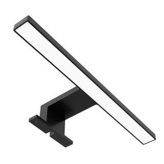 Avide LED Műanyag Tükörvilágító lámpa, szögletes, 4000K, természetes fehér, IP44, 5W, 300mm, 410 lumen, fekete színű