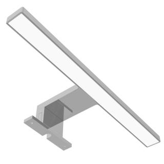 Avide LED Műanyag Tükörvilágító lámpa, szögletes, 4000K, természetes fehér, IP44, 5W, 300mm, 410 lumen, króm színű