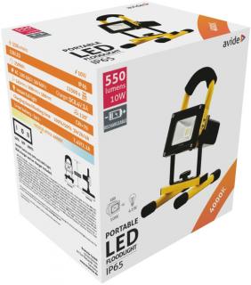 Avide LED Reflektor Akkumulátoros, 10W, NW, 4000K, IP65, hordozható, 550 lumen