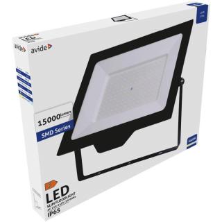 Avide LED Reflektor Slim SMD 150W CW 6400K, hideg fehér, fekete ház, 15 000 lumen, IP65