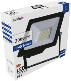 Avide LED Reflektor Slim SMD 30W CW 6400K, hideg fehér, 3000 lumen, IP65