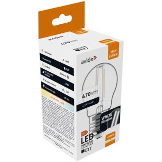 Avide LED White Filament Mini Globe 4.5W E27 NW, 4000K, 470 lumen