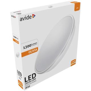 Avide Olivia 15W Mennyezeti LED lámpa, 280 mm átmérő, ezüst, NW, 4000K, természetes fehér, 1300 lumen, IP20