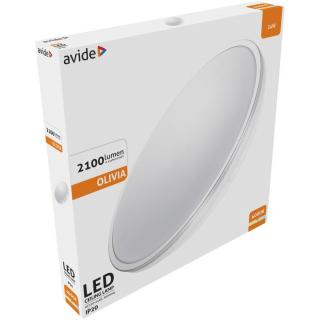 Avide Olivia 24W Mennyezeti LED lámpa, 380 mm átmérő, ezüst, NW, 4000K, természetes fehér, 2100 lumen, IP20